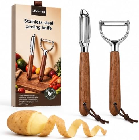 Vegetable Peeler Set, Stainless Steel Y and Straight Peelers, 2-Piece