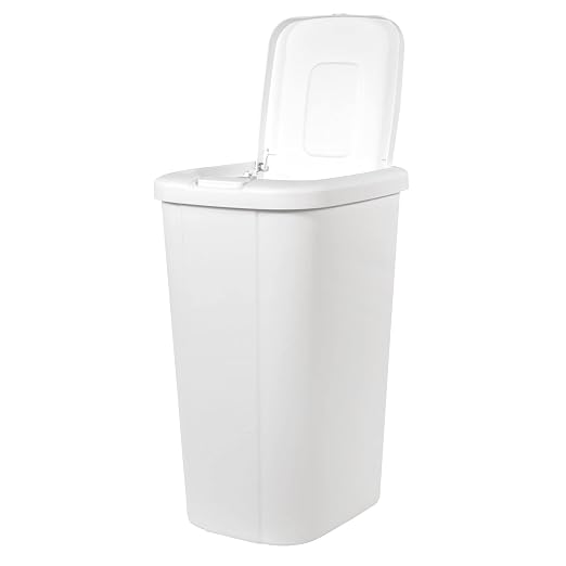 Solid Color 13.3 Gal Touch Top Plastic Trash Can, Spring Loaded Lid Garbage Bin - Image 3