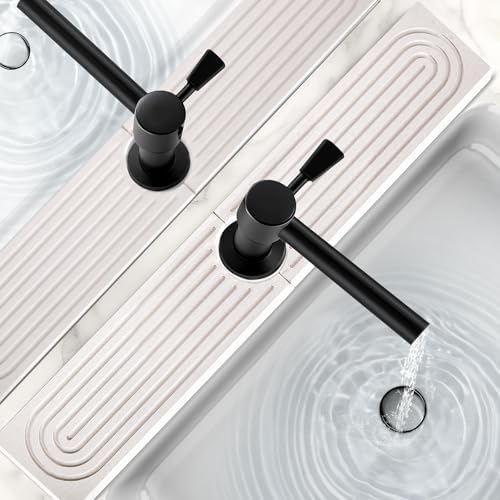 16 Inch Stone Faucet Mat for Kitchen Sink, White