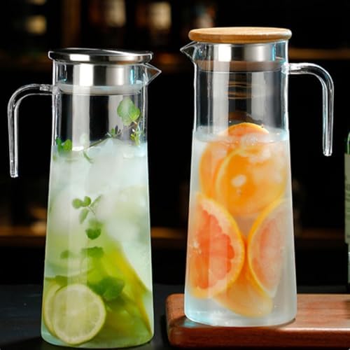 L Acrylic Beverage Pitcher with Lid for Juice and Water