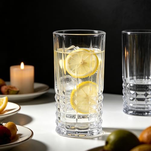 Drinking Glasses Set of 8, 12oz Rocks Glasses and 14oz Highball