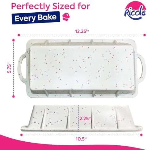 RICCLE Silicone Bread Loaf Pan 2 Pc, 9.5x5 inch inch Banana Bread Loaf