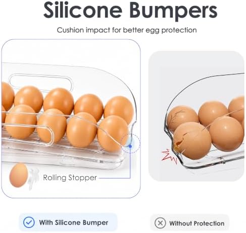 SMRCAD 24-Egg Holder for Fridge, Auto-Rolling