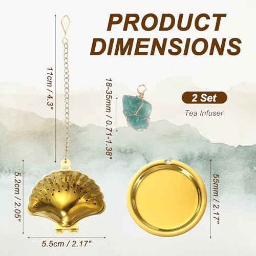 uxcell 2Pcs Cute Tea Infuser Ball Shell Shape Stainless Steel Fluorite