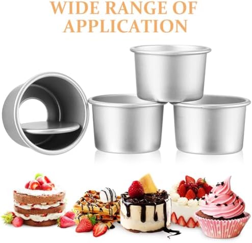Toyvian 6Pcs Round Cake Pans 2.51 Inch Removable Bottom Cake Molds for