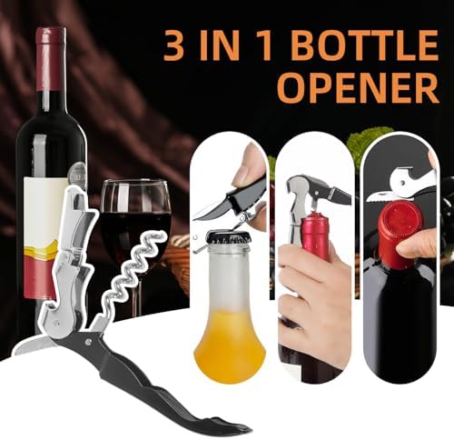 25 Pack Black Wine Opener Bulk Waiter Corkscrew Wine Opener Upgraded