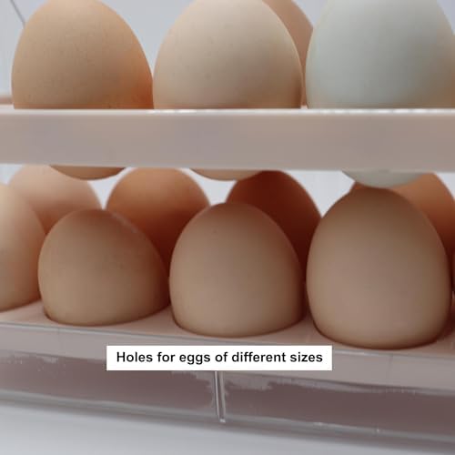 3-Layer Plastic Egg Organizer for Refrigerator, 30 Eggs, Clear