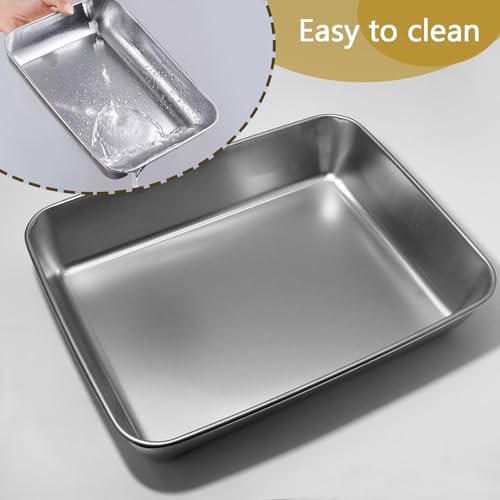 Zorfeter 3 Set Stainless Steel Breading Trays with Tong and Lids