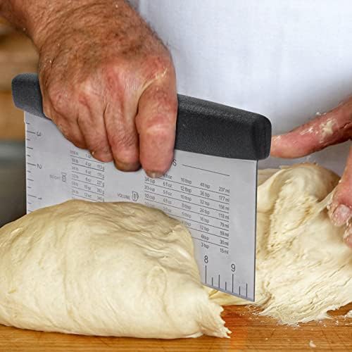 HULISEN 10-Inch Bench Scraper, Stainless Steel Dough Cutter