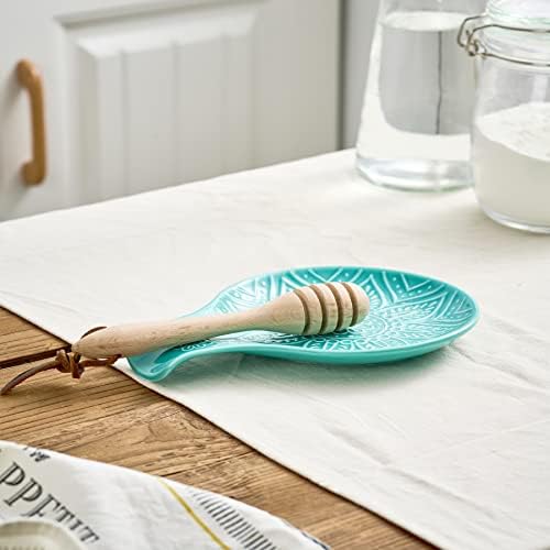 Ceramic Spoon Rest, 7.48 Inches Spoon Holder for Kitchen Counter