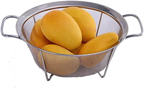 AJIODA Stainless Steel Mesh Colander Strainer Basket, 2.5 Quart Fine