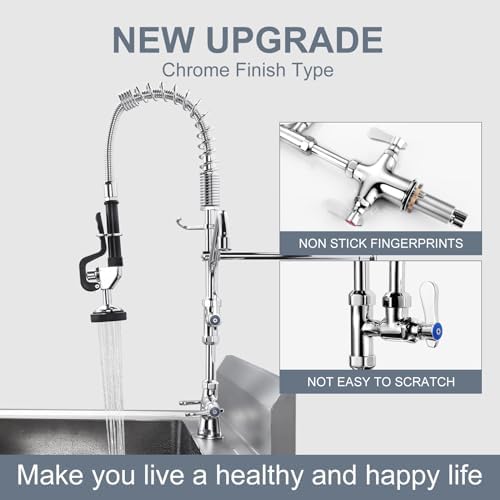 Commercial Kitchen Faucet with Pre-Rinse Sprayer