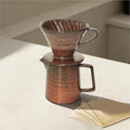 Vintage Ceramic Pour Over Coffee Maker with V60-Style Dripper and 40
