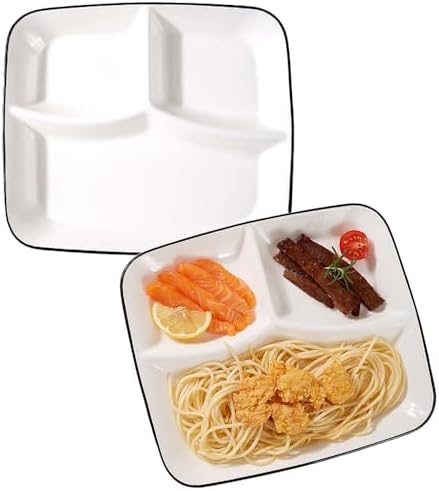 10inch Ceramic Divided Plates Set of 2,3 Compartment Portion Control