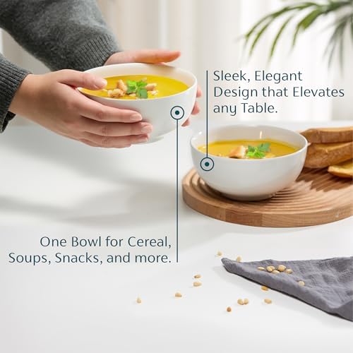 KooK Ceramic Soup bowls, Microwave, Dishwasher and Freezer Safe