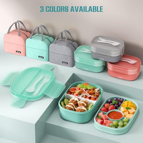 RIKDOKEN Bento Lunch Box, Stackable 2 Layers Containers with