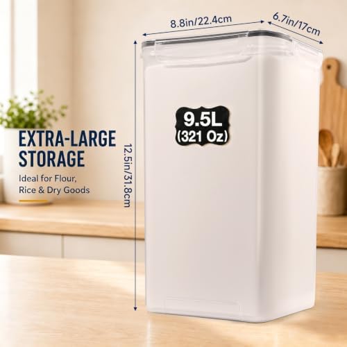 Gorpuire 2-Pack (9.5L | 321 Oz) Extra Large Bulk Food Storage