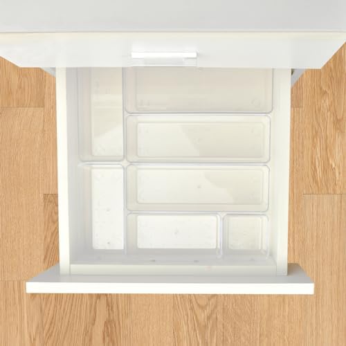 Manalete 15 Pcs Clear Plastic Drawer Organizer, Makeup & Vanity
