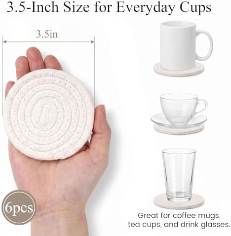 DomeStar Drink Coasters Set of 6, 3.5 Inch, Boho Furniture and Modern