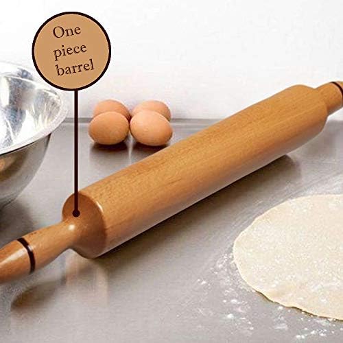 Rolling Pins for Baking Pizza and Dough, Hardwood Sturdy Handle Pasta
