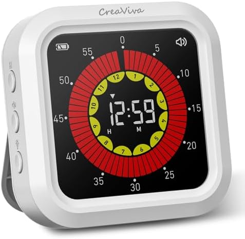 Visual Digital Timer, Large Color Display, White