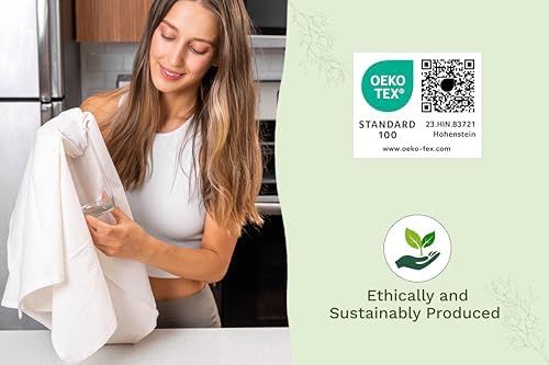 Organic Cotton Flour Sack Kitchen Towels - 10 Pack, Off-White Organic