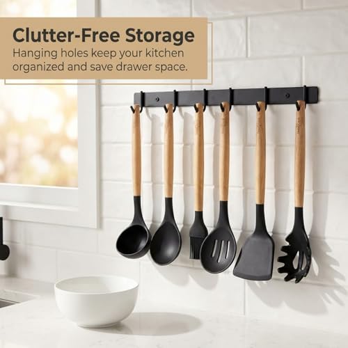 Silicone Cooking Utensil Set, 12-Piece, Black
