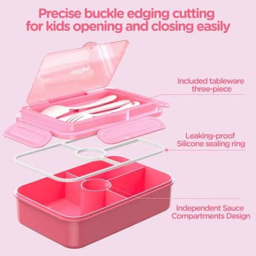 Jelife Kids Lunch Bento Box, Large Bento-Style Leakproof Lunch Boxes