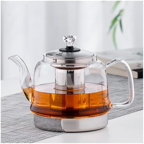 1.4L Borosilicate Glass Teapot with Stainless Steel Filter
