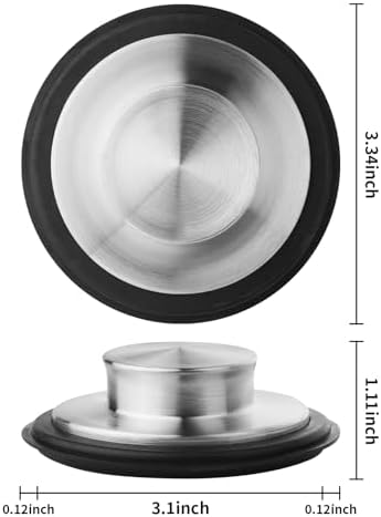 Tifanso 2PCS 3.34" Stainless Steel Kitchen Sink Stopper for 3-1/2"