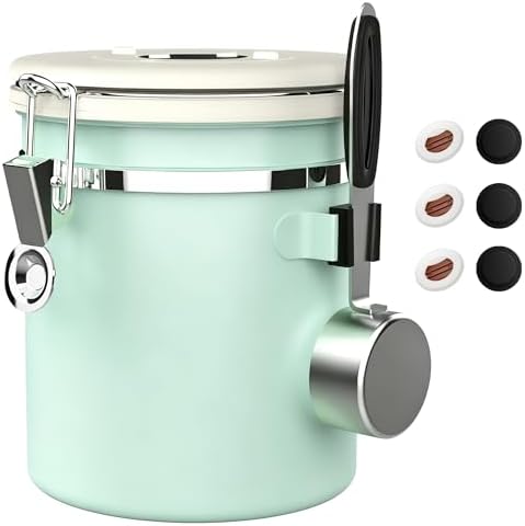 ShanSon Coffee Canister Airtight, Stainless Steel Bean Storage