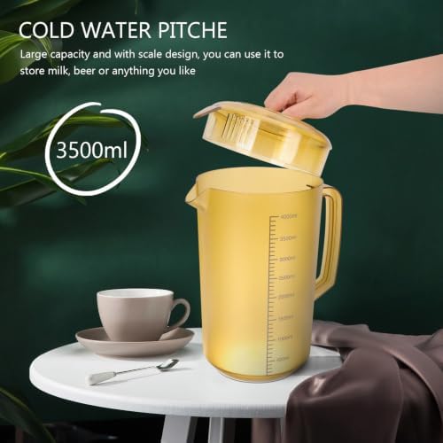 Acrylic Beverage Pitcher 3500ml with Lid and Scale Design