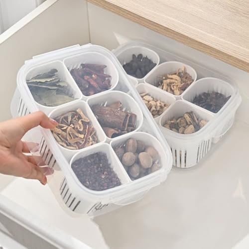 Compartment Food Storage Container PP Fridge Organizer Box with Lid