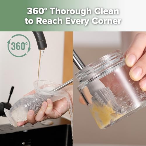 Haakaa Silicone Bottle Brush for Baby Bottles & Crevices, SUVA Grey