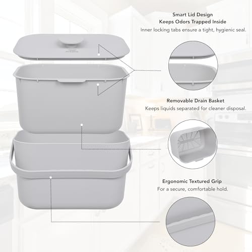 1.3 Gallon Countertop Kitchen Compost Bin with Lid