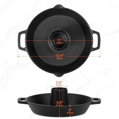 Onlyfire Pre-Seasoned Universal Cast Iron Chicken Roaster for Most