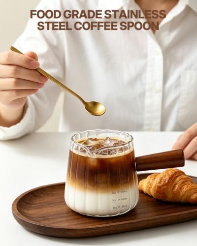 2 PCS 6OZ Espresso Cups with Coffee Spoons, Espresso Machine