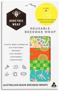 Honeybee Beeswax Wraps, 4 Pack, Organic Cotton