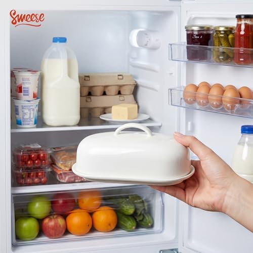 Sweese Ceramic Butter Dish with Lid, 6-Inch 4 oz Butter Keeper for