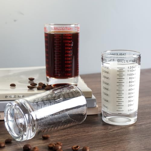 BCnmviku Measuring Cup Shot Glass 4 Ounce/120ML Liquid Heavy High