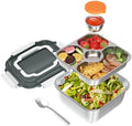 64oz Salad Bowl, Lunch Salad Container contain 4-Section Bento Tray