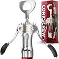 Wine Opener, Wing Corkscrew - Made w/Heavy Duty Stainless Steel Screw
