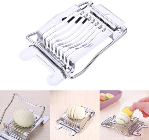 Stainless Steel Egg Slicer with 8 Cutting Wires, Comfortable Handle