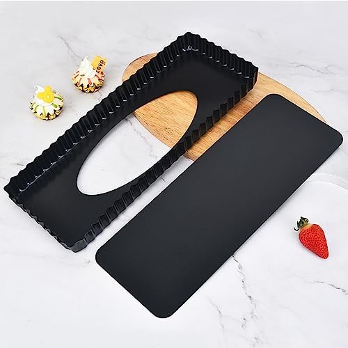 Tosnail 2 Pack 14" x 5.75" Non-Stick Quiche Pan Tart Pan with
