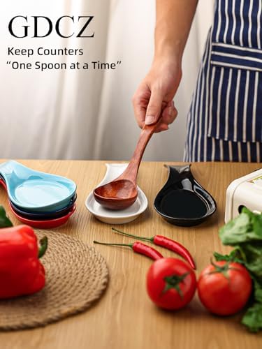 GDCZ Large Porcelain Spoon Rest for Kitchen Stove Top, Navy