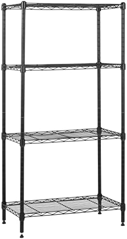Amazon Basics 4-Shelf Steel Wire Storage Shelves, Black
