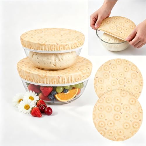 Beeswax Bowl Covers for Sourdough Proofing, 2 Pack