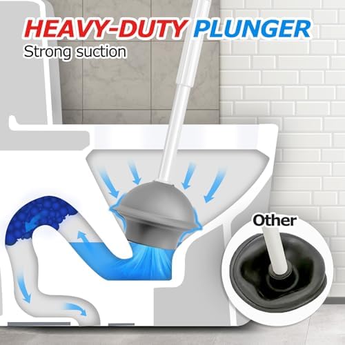 FORASTO 3IN1 Toilet Brush and Plunger Set with Holder