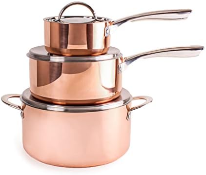 Berghoff Copper Tri-Ply Cookware Set, Stainless Steel Pots & Pans, 6Pc