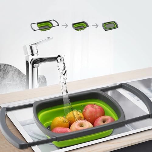 Colander collapsible, Colander Strainer Over The Sink Vegetable/Fruit